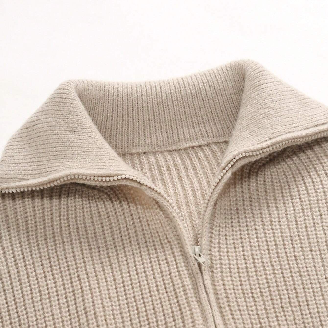 Stefan™ | Stickad cardigan med dragkedja