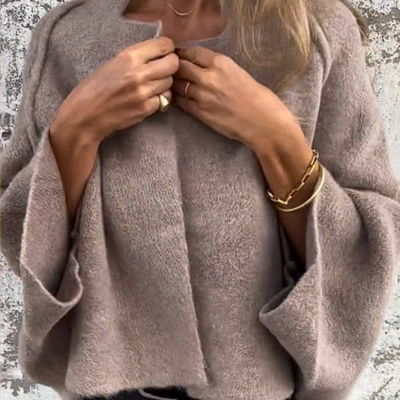 Maja™ | Elegant Stickad Kofta med Vida Ärmar