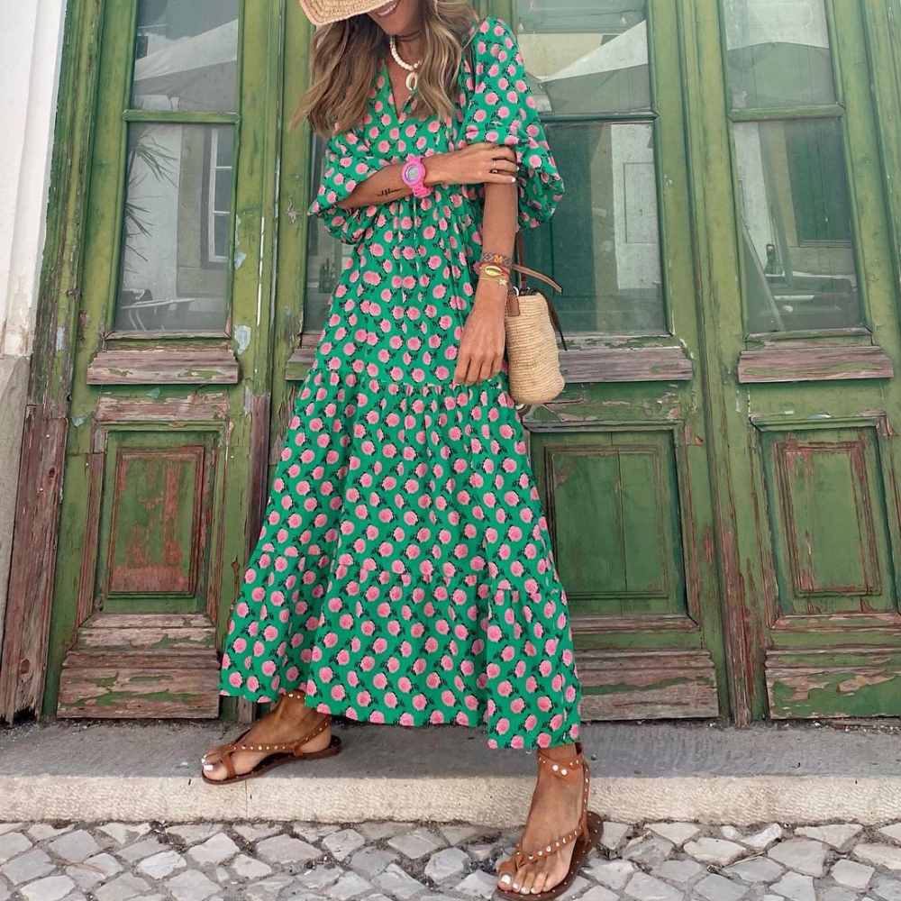 Selinde™ | Lätt Maxi Klänning med Boho-tryck
