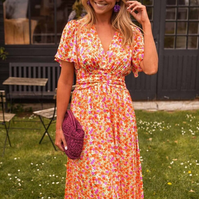 Märta™ | Flödande Maxiklänning med Blommönster