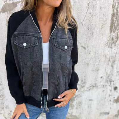 Wilma™ | Jeansjacka med dragkedja