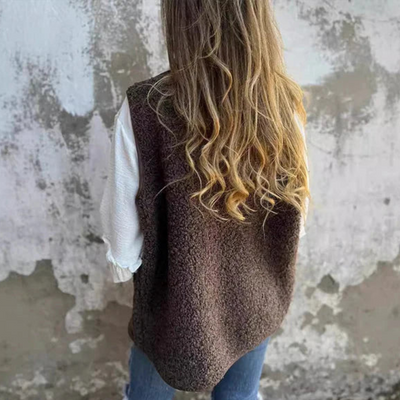 Tuva™ | Mysig teddyväst med knappar