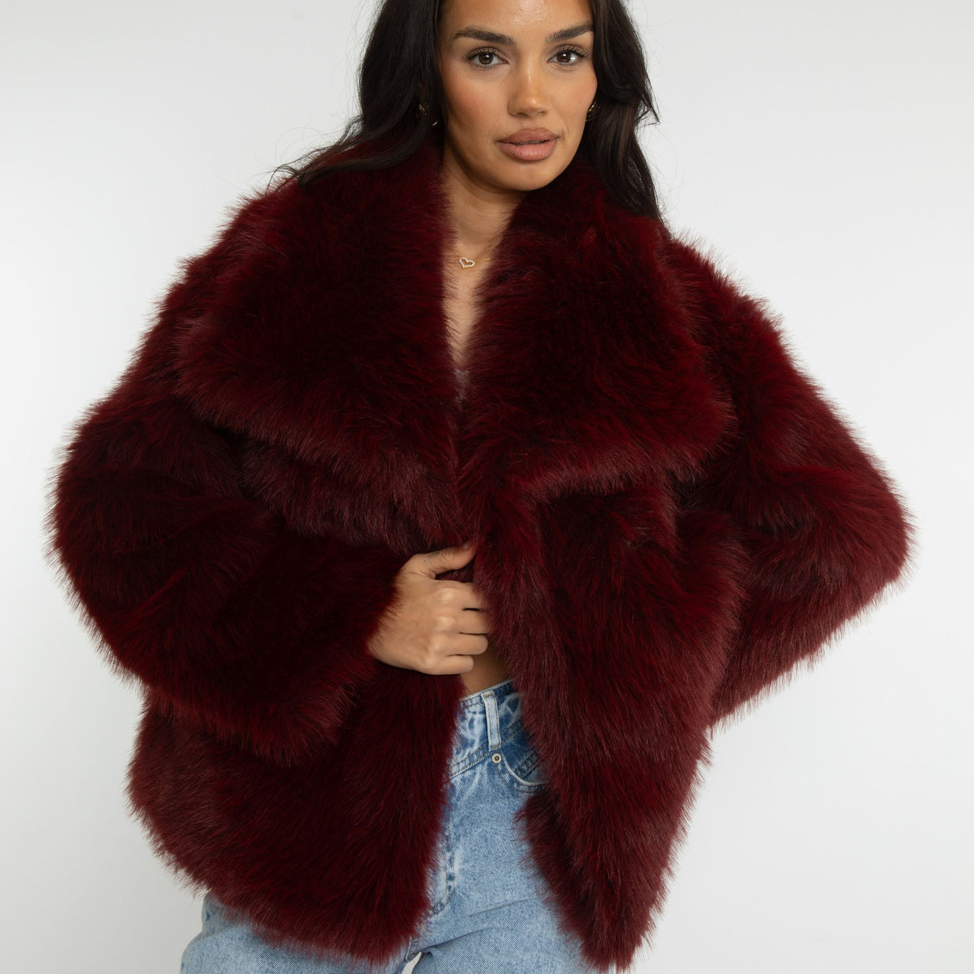 Lyxig fuskpälsjacka