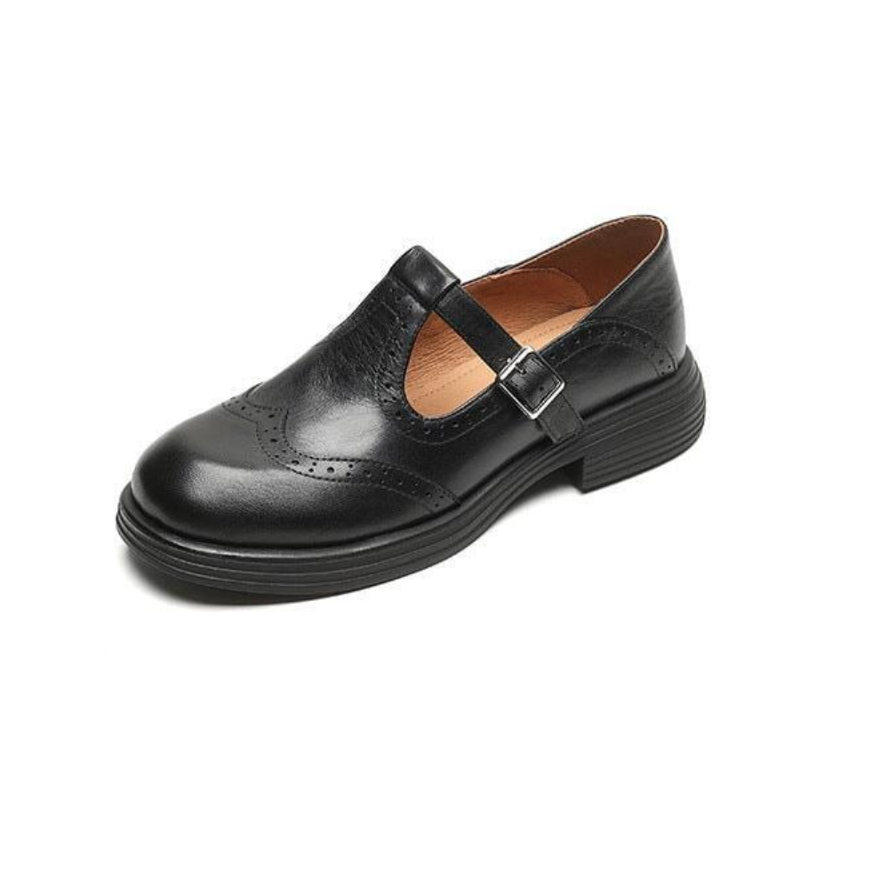 Sivella™ | Eleganta Mary Janes i Läder