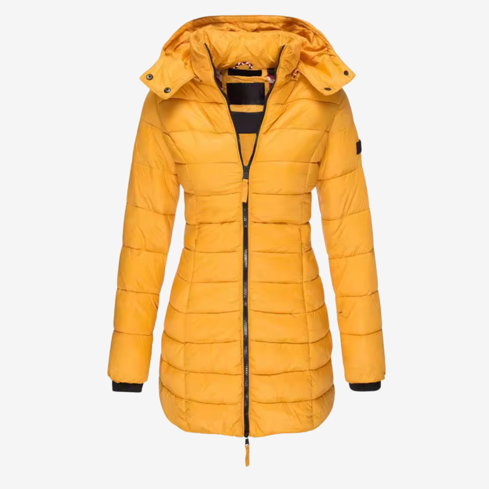 Janette™ | Lång Slim Fit Pufferjacka