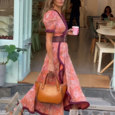 Svea™ | Maxidream Omlottklänning med Statement-Ärmar