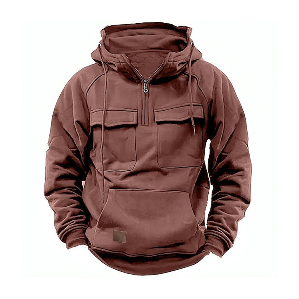 Mikael™ | Huvtröja med fickor och dragkedja