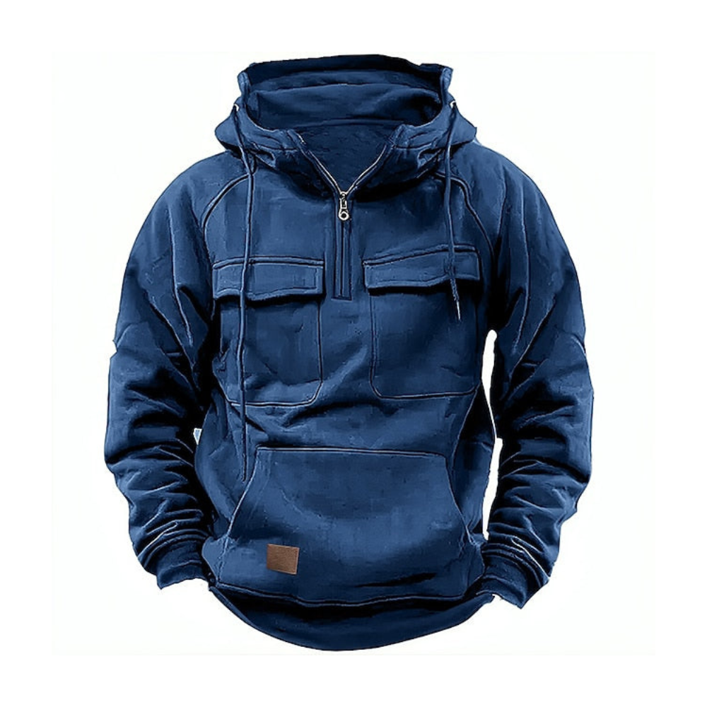 Mikael™ | Huvtröja med fickor och dragkedja