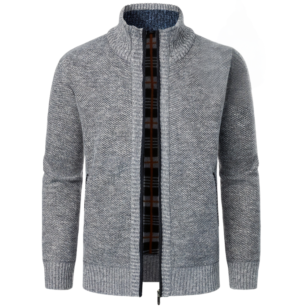 Mats™ | Stickad fleecekofta med dragkedja