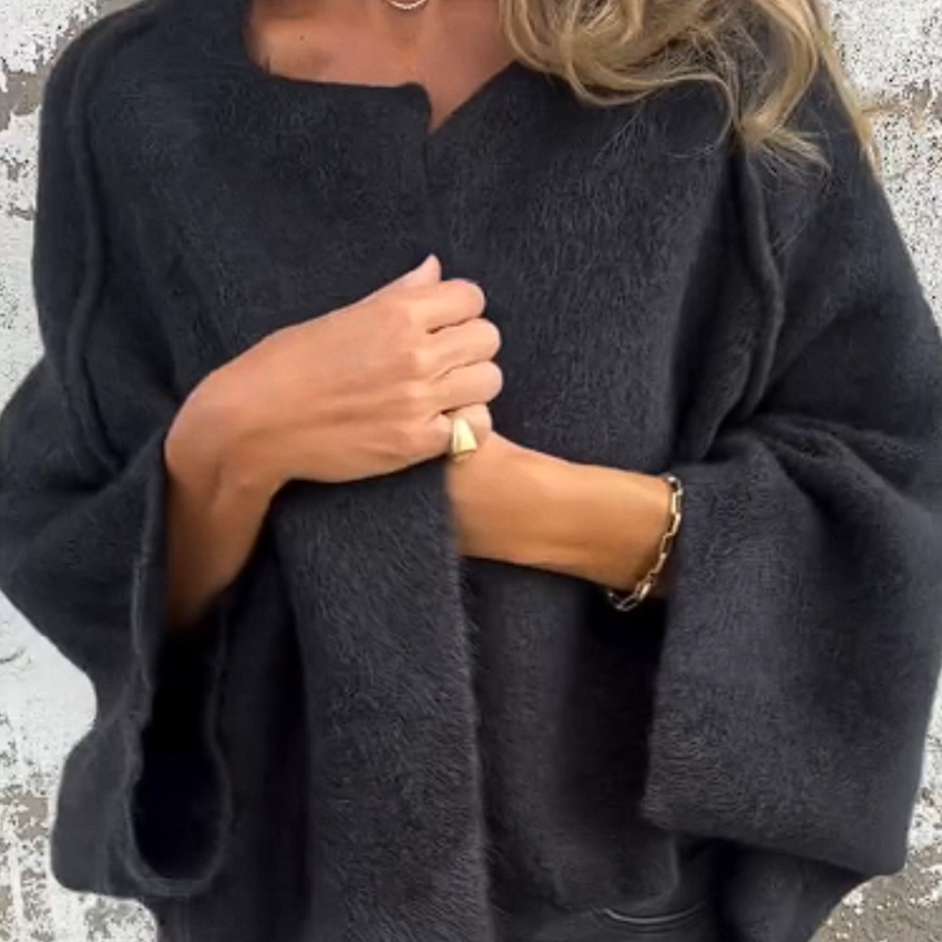 Maja™ | Elegant Stickad Kofta med Vida Ärmar