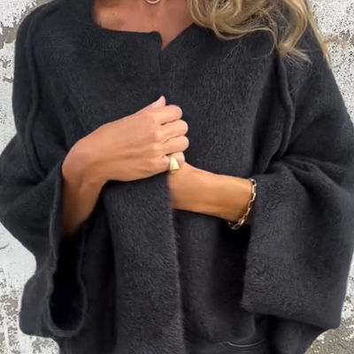 Maja™ | Elegant Stickad Kofta med Vida Ärmar