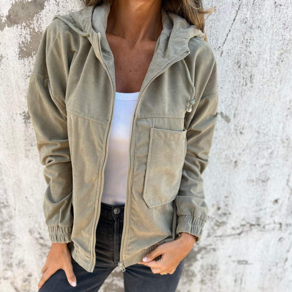 Linda™ | Avslappnad huvajacka med dragkedja