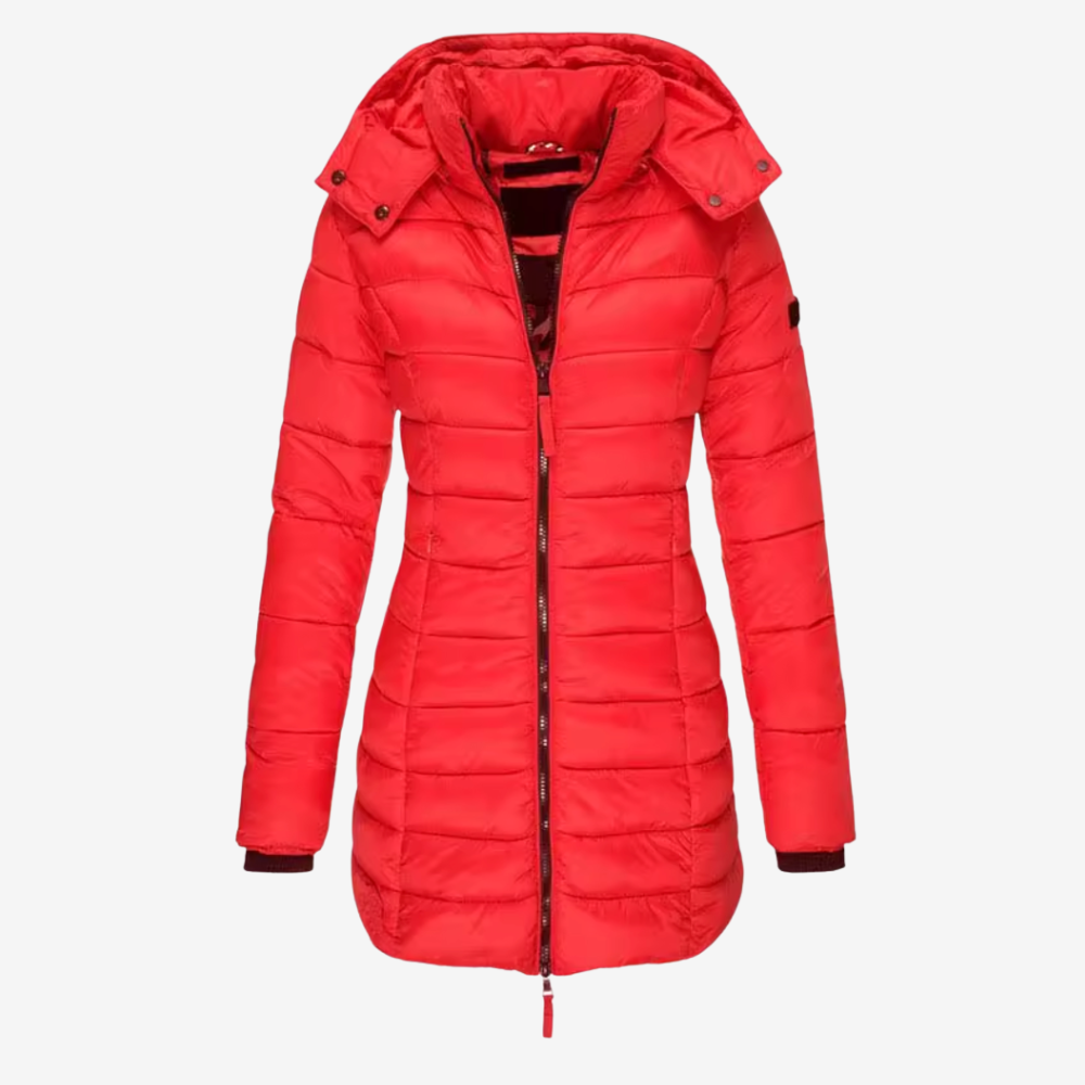 Janette™ | Lång Slim Fit Pufferjacka