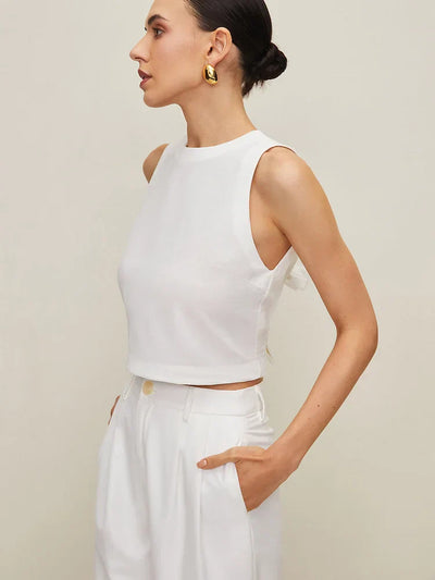 Selene™ | Linneblus med Rosett-detaljer