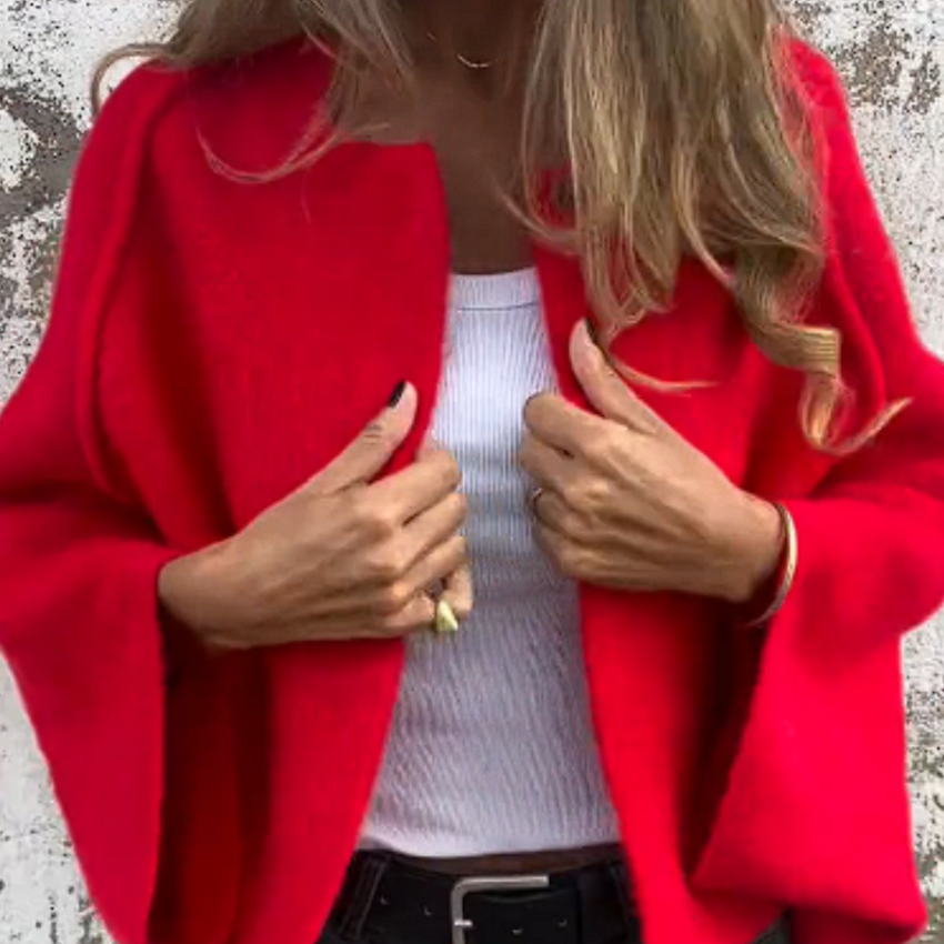 Maja™ | Elegant Stickad Kofta med Vida Ärmar