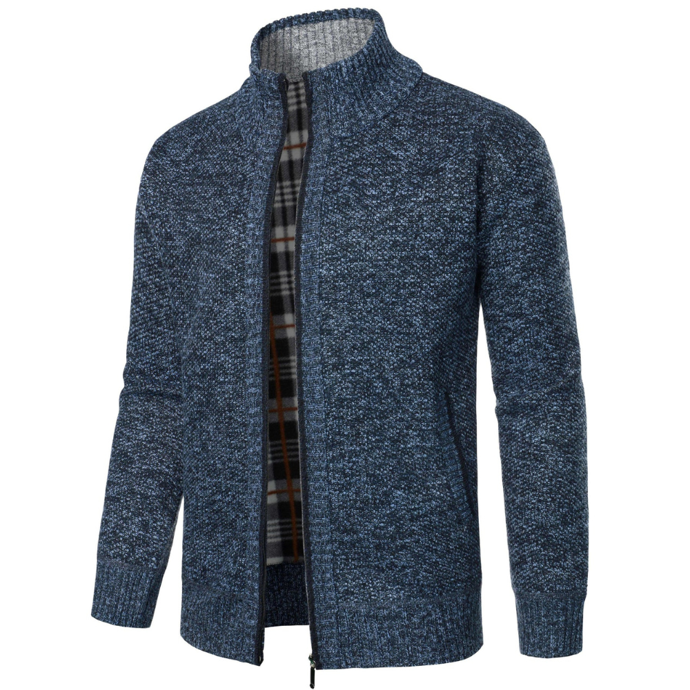 Mats™ | Stickad fleecekofta med dragkedja