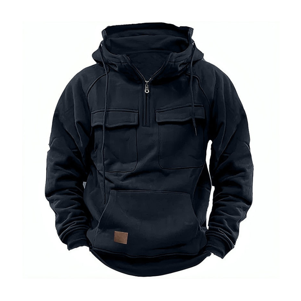 Mikael™ | Huvtröja med fickor och dragkedja