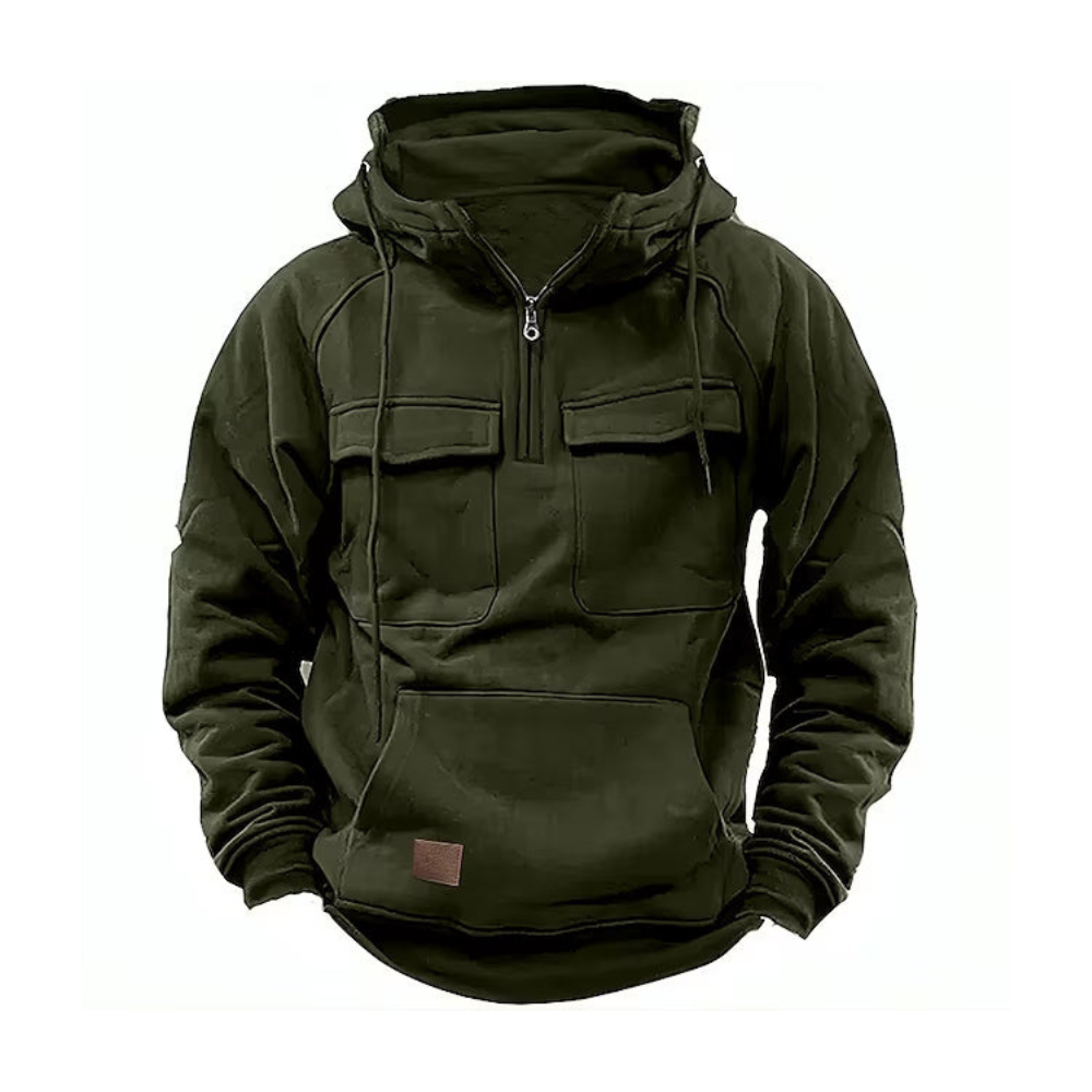 Mikael™ | Huvtröja med fickor och dragkedja