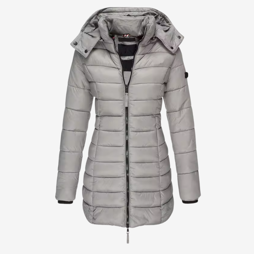 Janette™ | Lång Slim Fit Pufferjacka