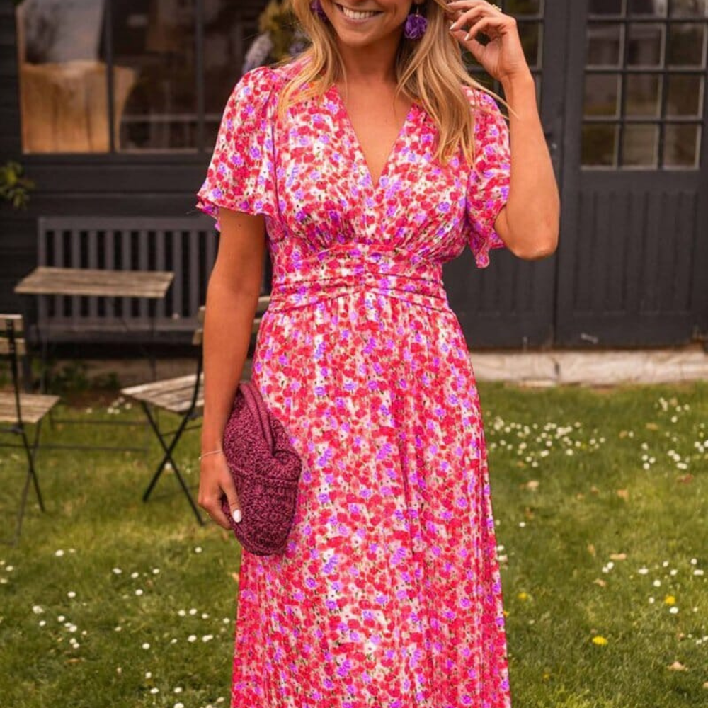 Märta™ | Flödande Maxiklänning med Blommönster