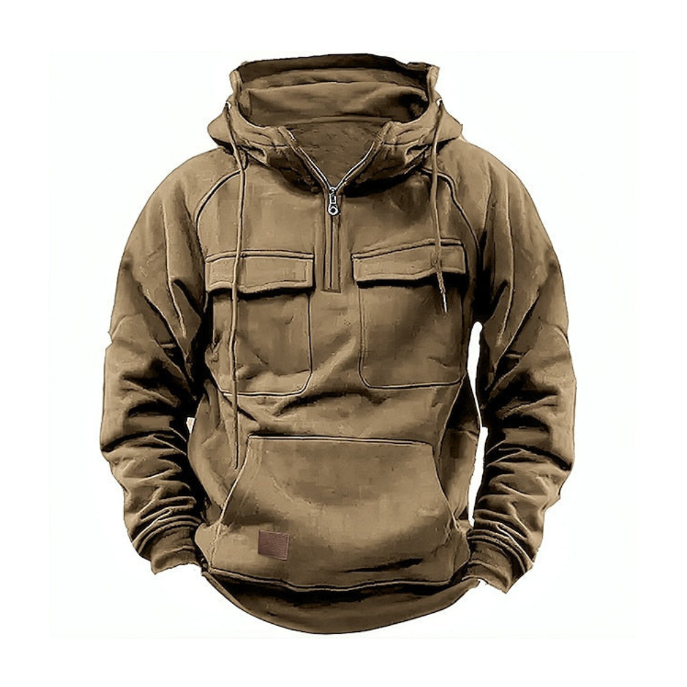 Mikael™ | Huvtröja med fickor och dragkedja