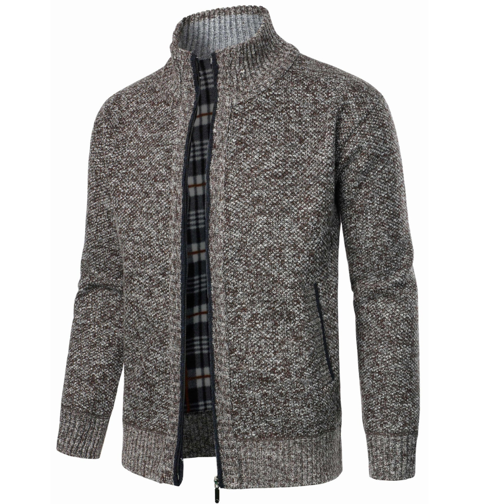 Mats™ | Stickad fleecekofta med dragkedja