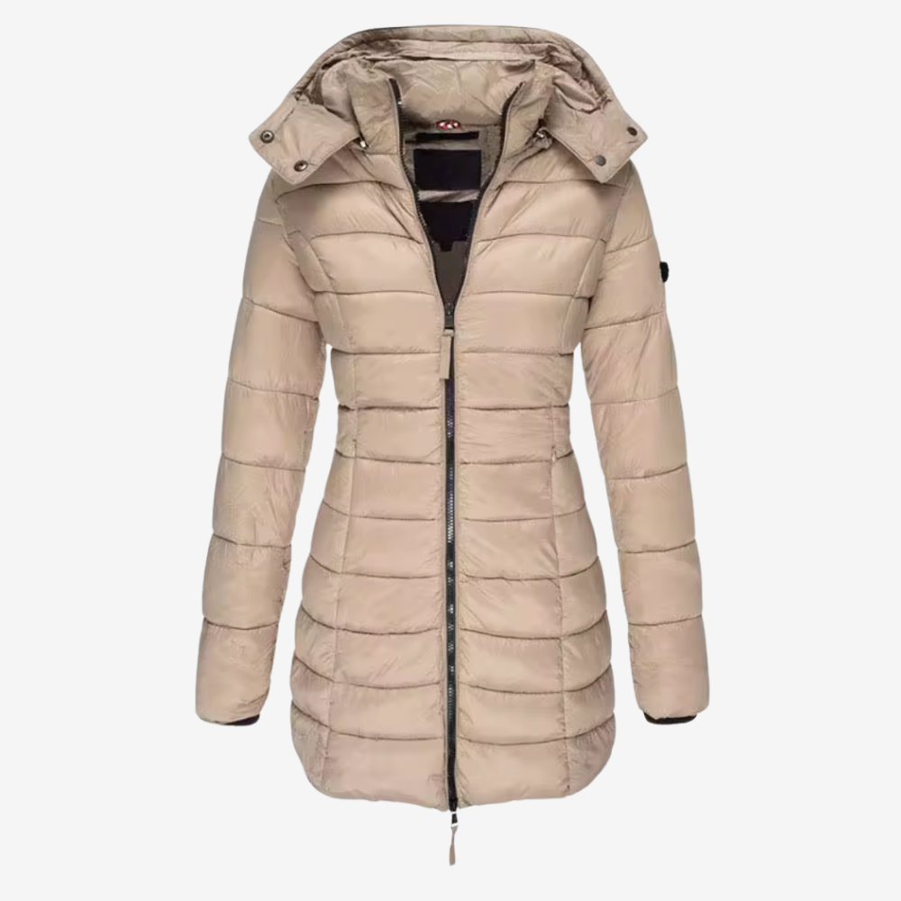 Janette™ | Lång Slim Fit Pufferjacka