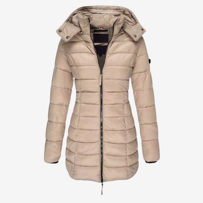 Janette™ | Lång Slim Fit Pufferjacka