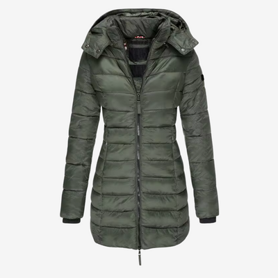 Janette™ | Lång Slim Fit Pufferjacka