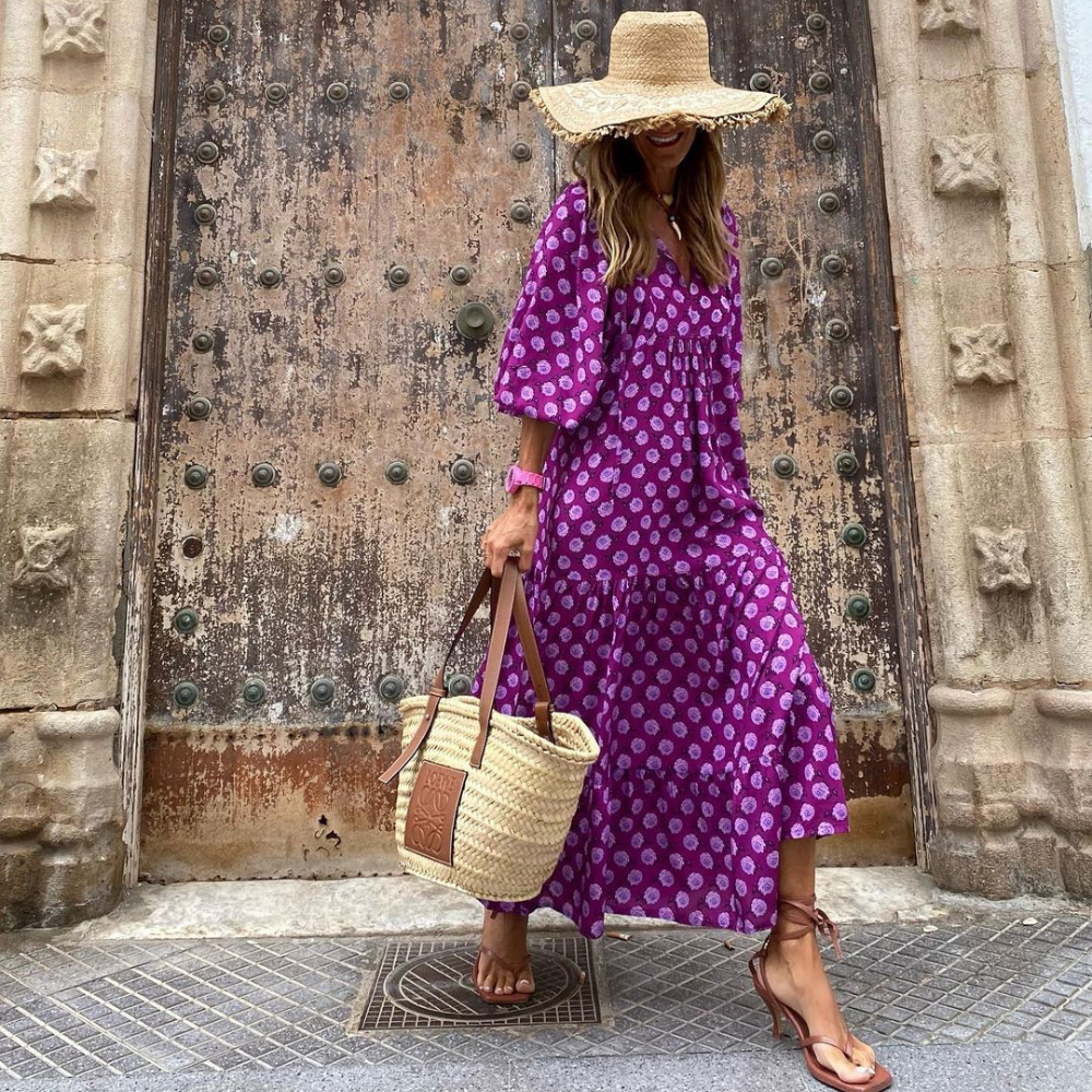 Selinde™ | Lätt Maxi Klänning med Boho-tryck