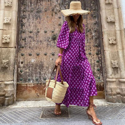 Selinde™ | Lätt Maxi Klänning med Boho-tryck