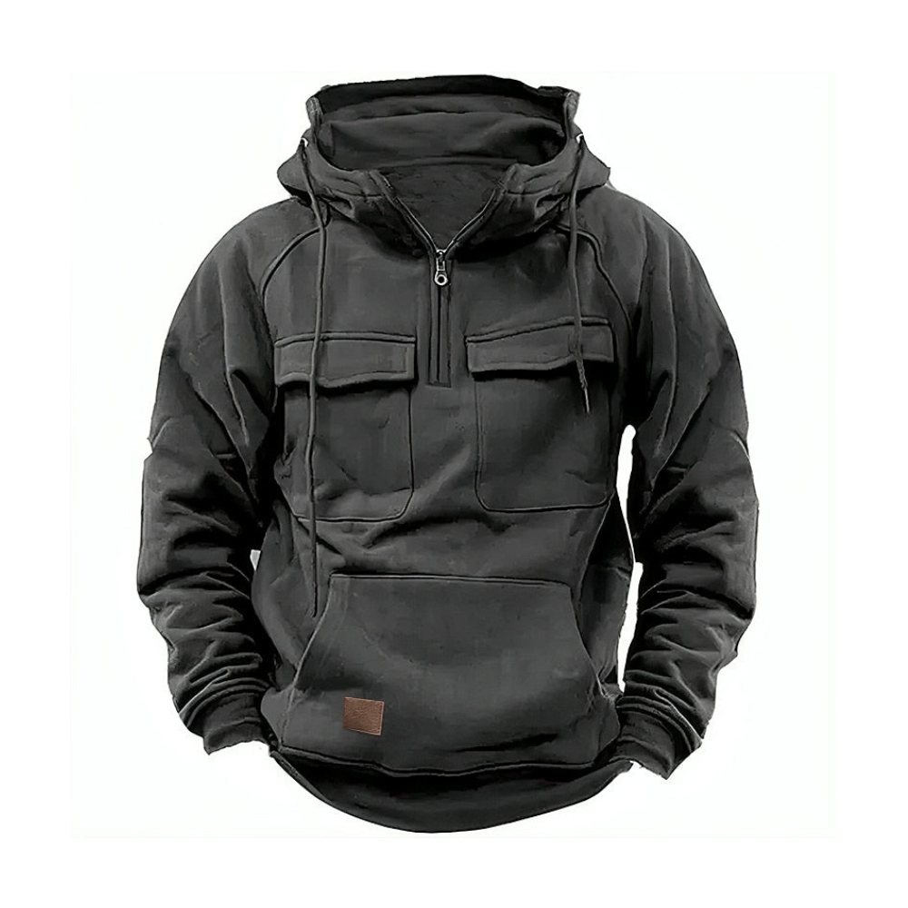 Mikael™ | Huvtröja med fickor och dragkedja