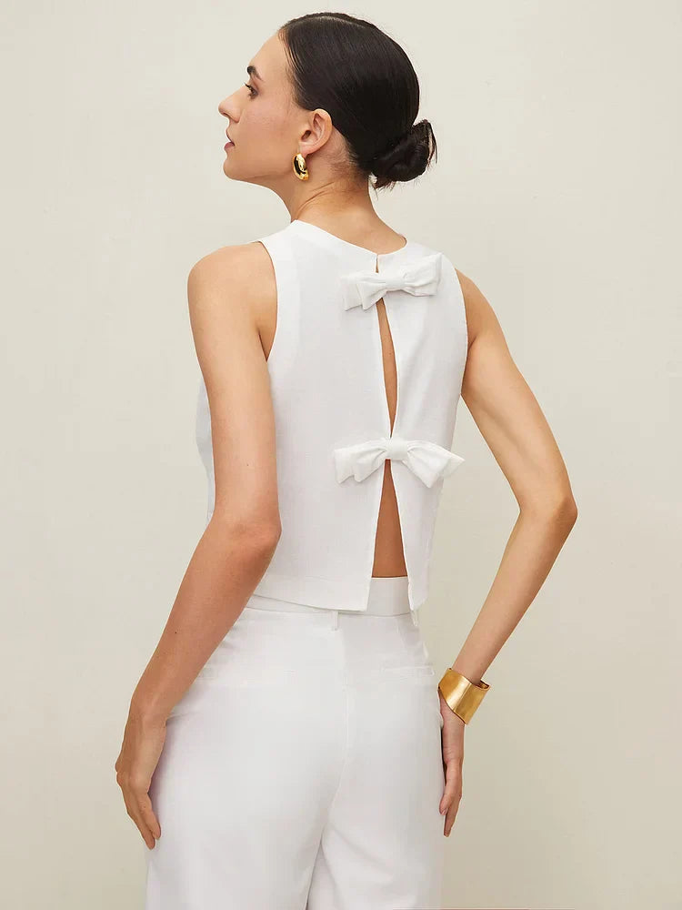 Selene™ | Linneblus med Rosett-detaljer