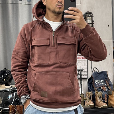 Mikael™ | Huvtröja med fickor och dragkedja