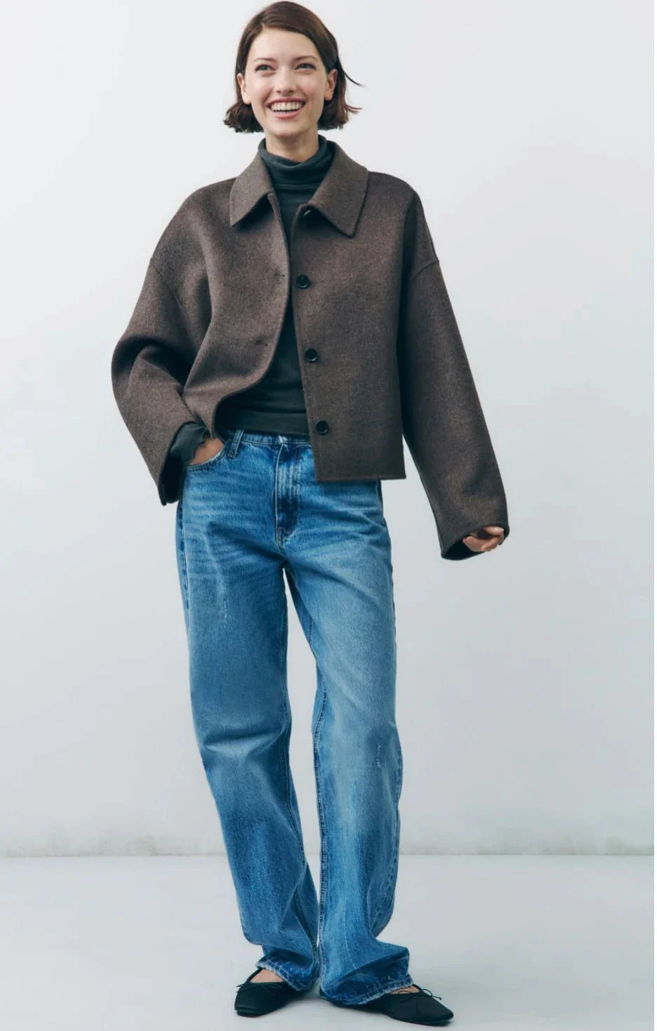 Elegant oversized övergångsjacka