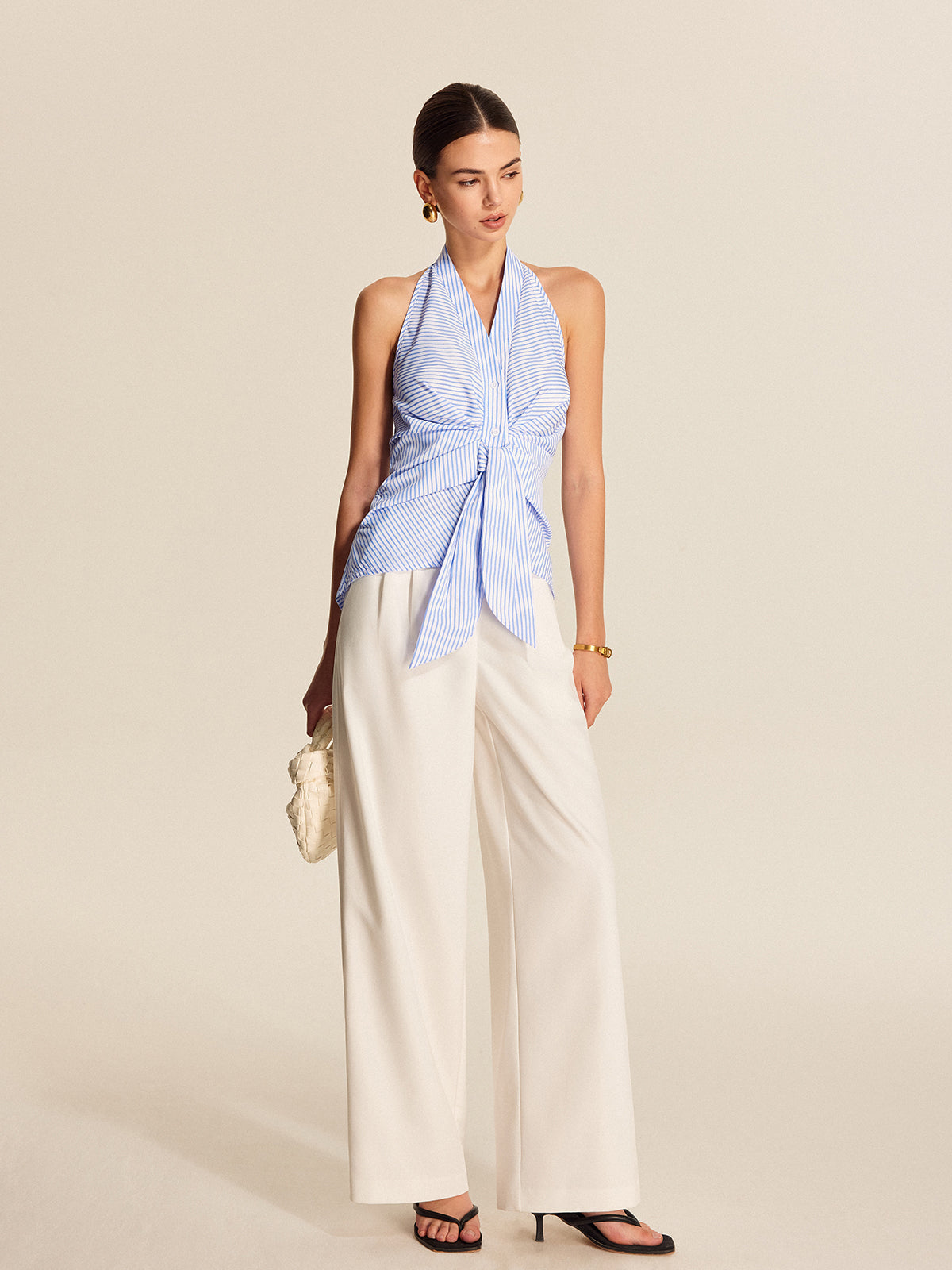 Anna™ | Randig Halterneck Blus