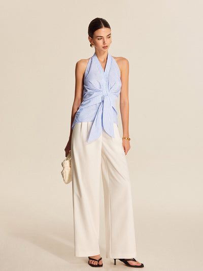 Anna™ | Randig Halterneck Blus