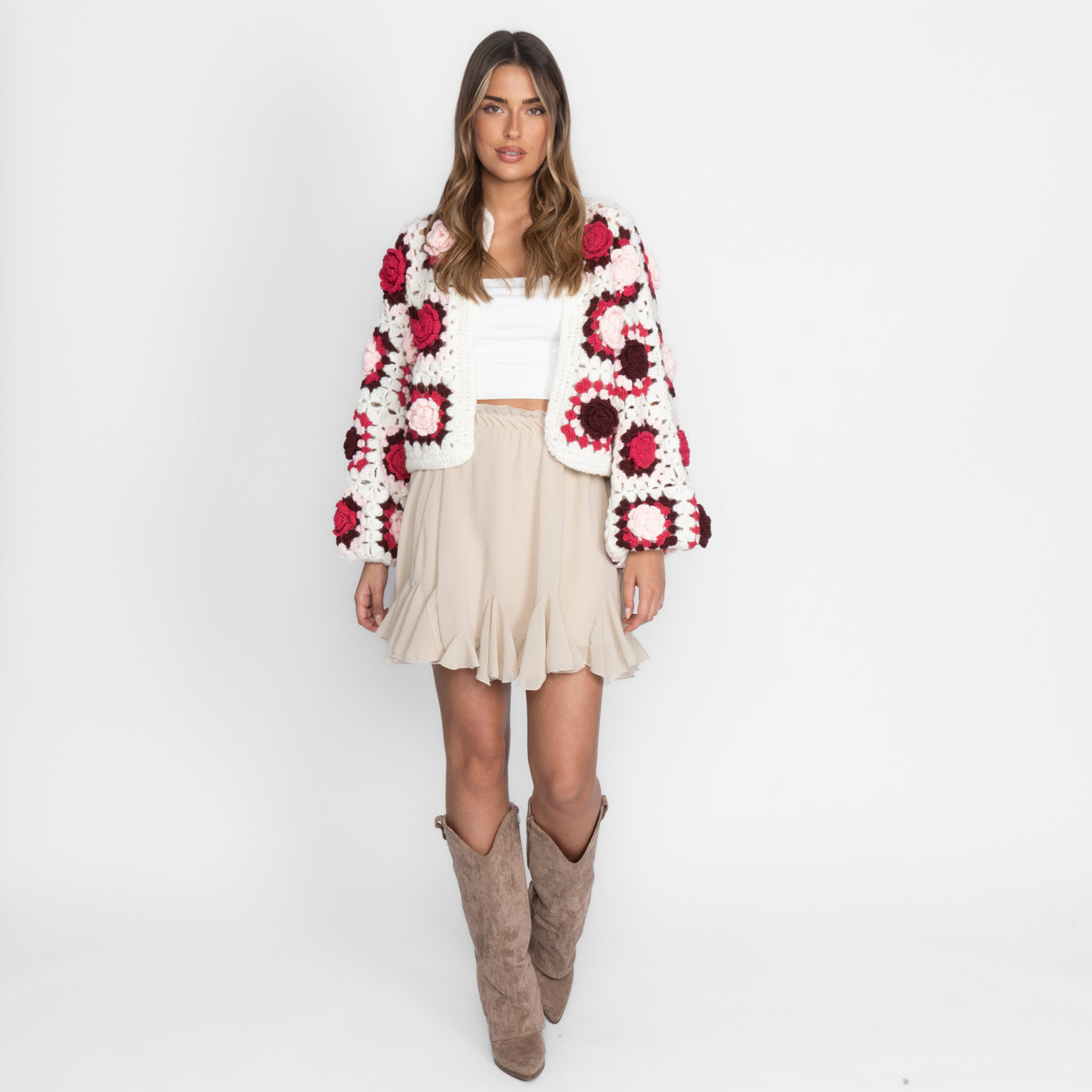 Handgjord kofta med blommönster