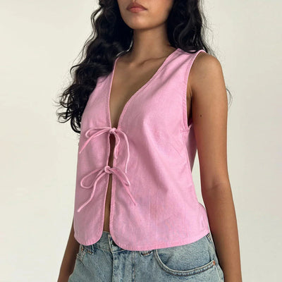 Joline™ | Elegant Crop Top med knytning