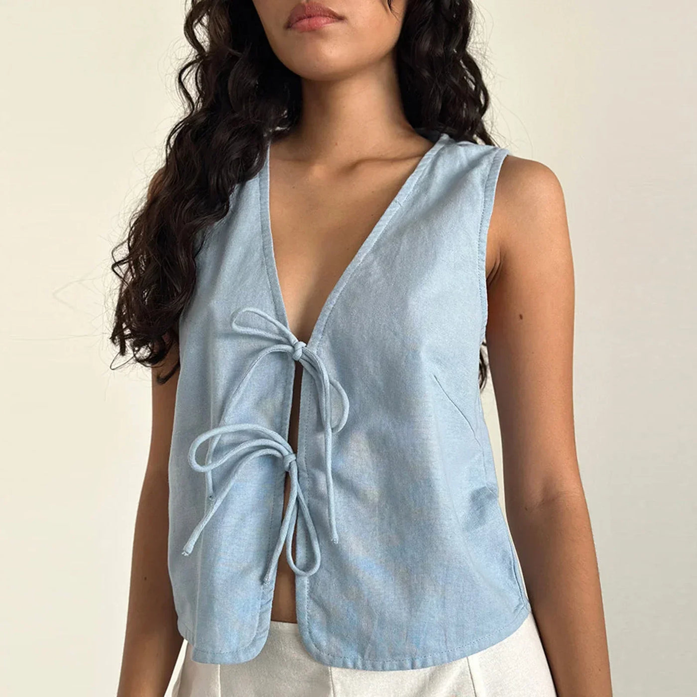 Joline™ | Elegant Crop Top med knytning