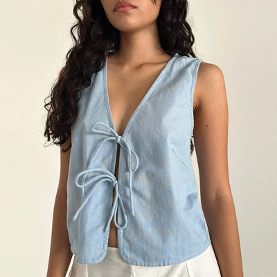 Joline™ | Elegant Crop Top med knytning