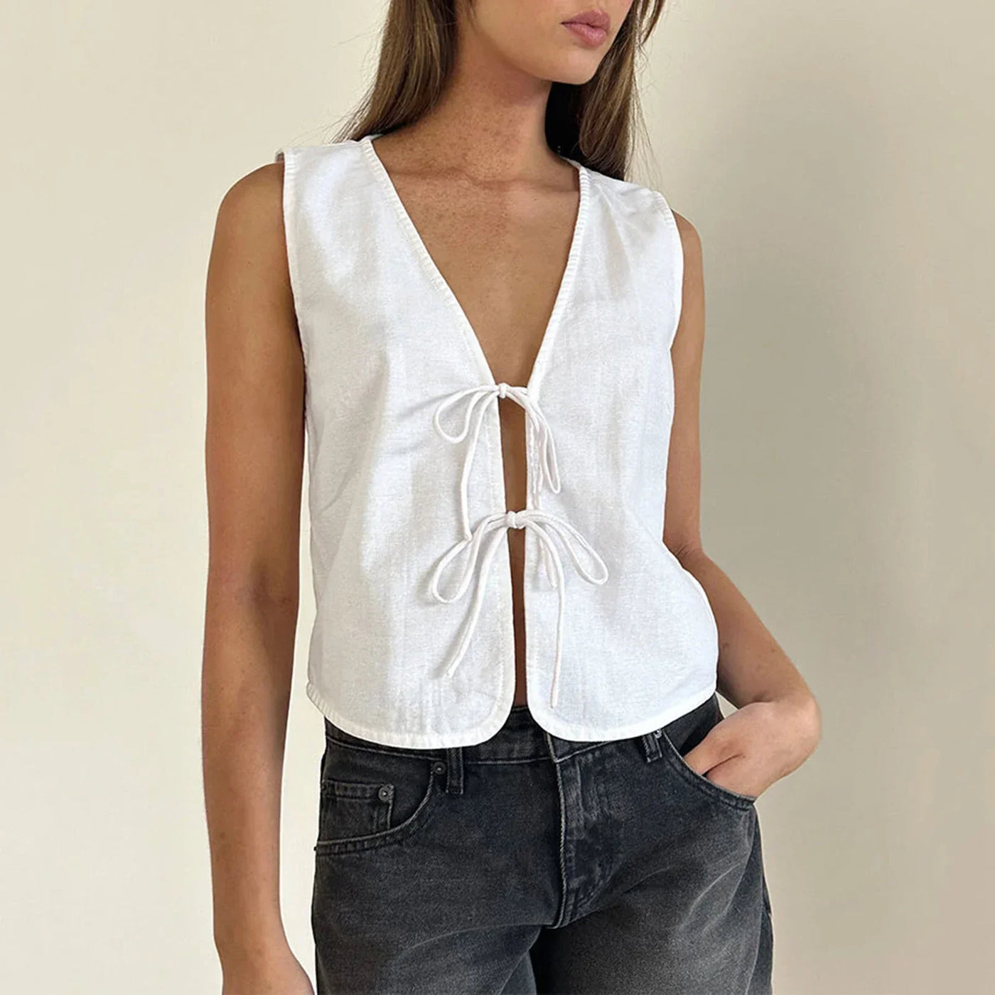 Joline™ | Elegant Crop Top med knytning