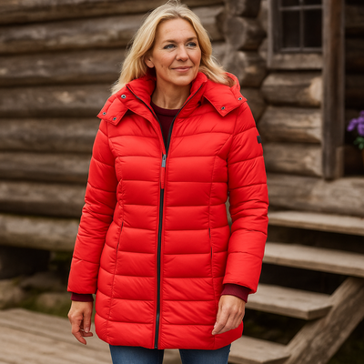 Janette™ | Lång Slim Fit Pufferjacka
