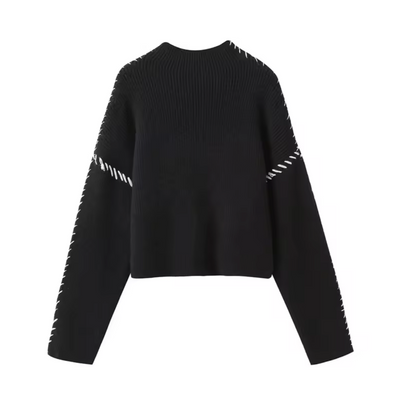 Johanna™ | Oversized Stickad Tröja med Kontrastdetaljer