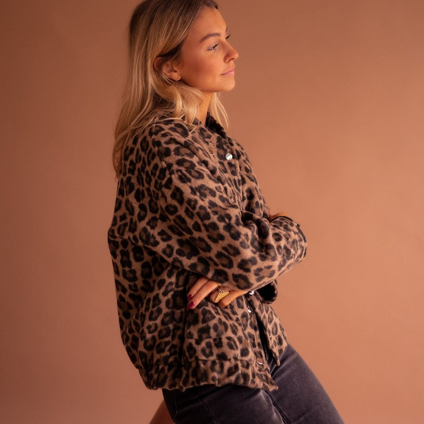 Ingrid™ | Mysig Statementkappa med Leopardmönster